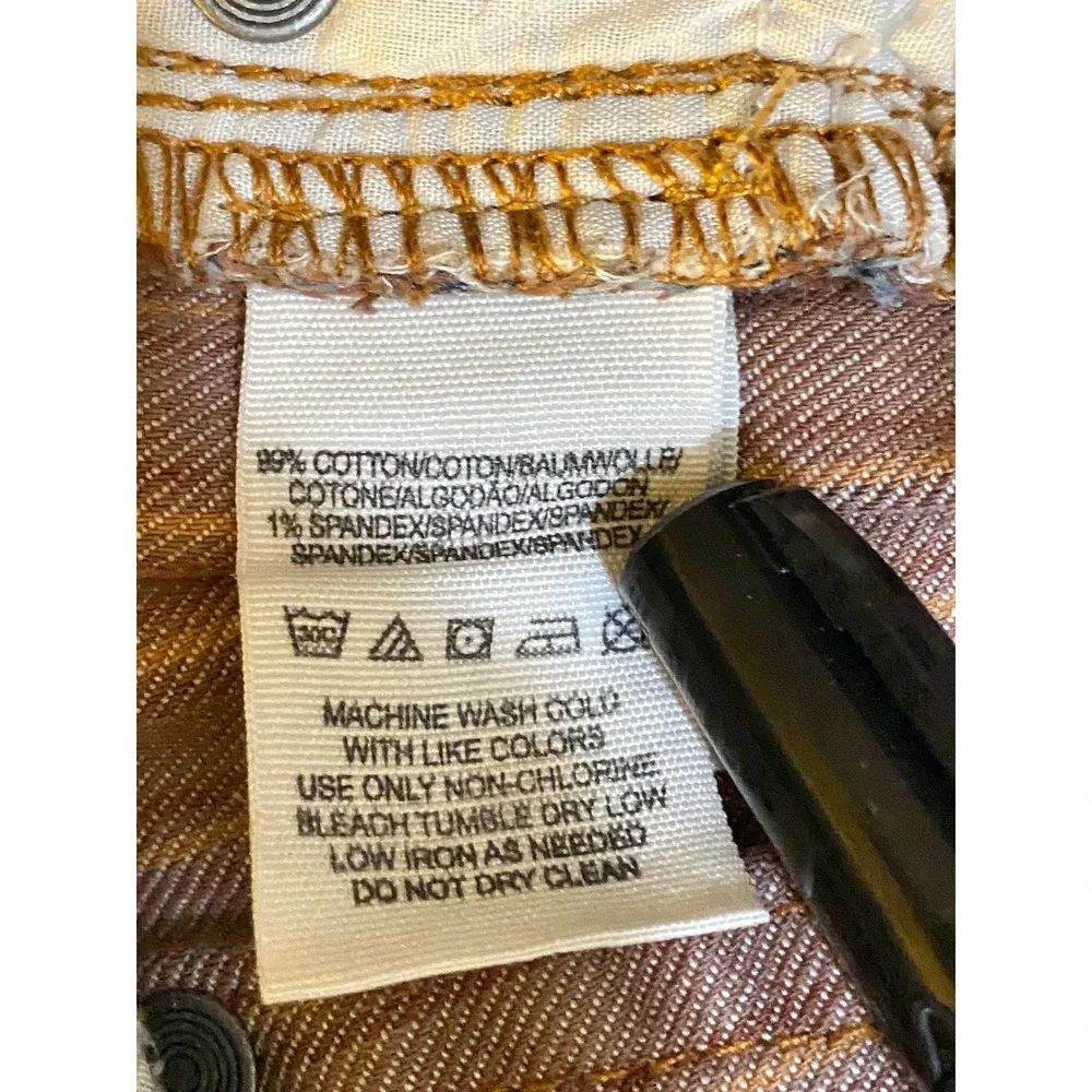 Free People Jeans Low Rise Straight W27x 30 Light Wash Sashiko Stitching Boho‎